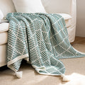 DIAMOND PATTERN THROW BLANKET GREEN