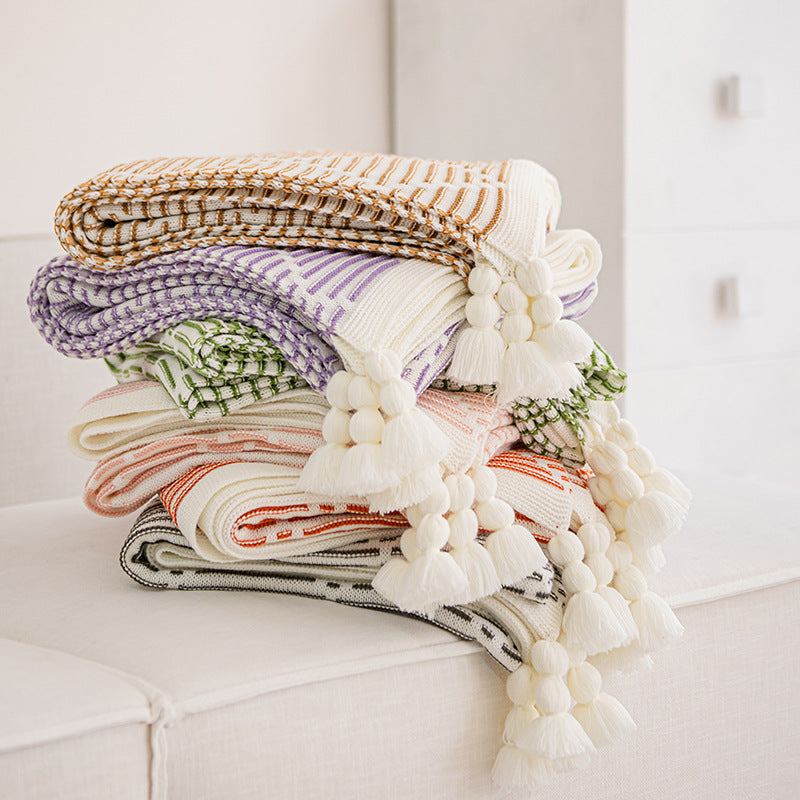 DIAMOND PATTERN THROW BLANKET GREEN