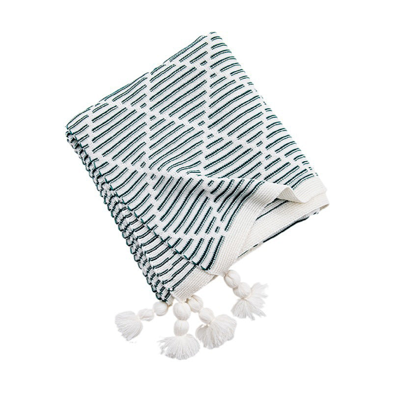 DIAMOND PATTERN THROW BLANKET GREEN