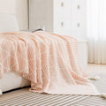DIAMOND PATTERN THROW BLANKET PINK