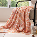 DIAMOND PATTERN THROW BLANKET ORANGE