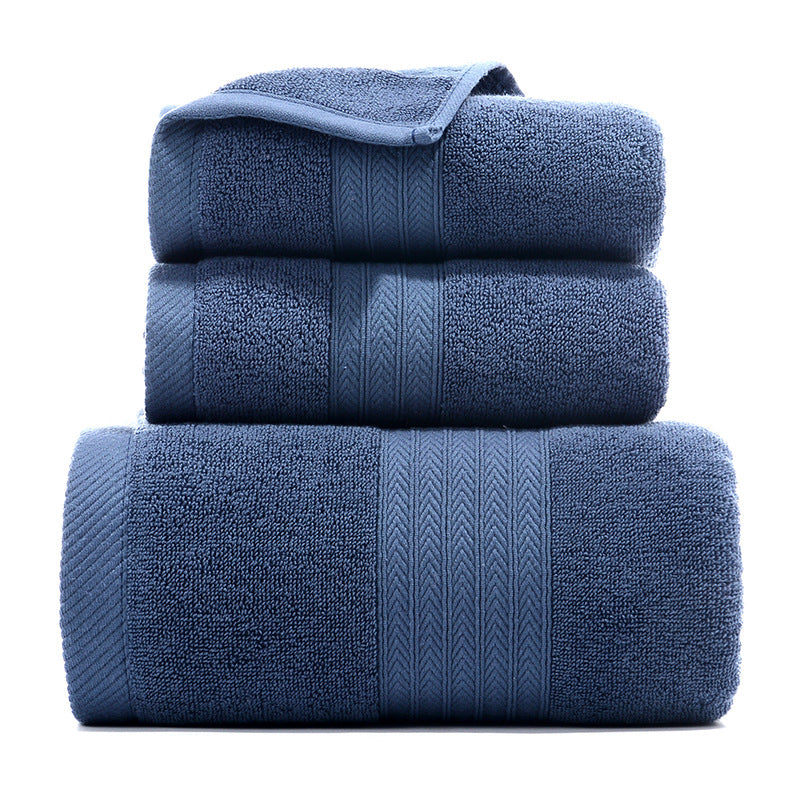 LONG STAPLE COTTON TOWEL SET BLUE