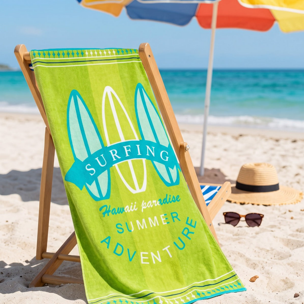 Premium Cotton Jacquard Beach Towel Surfing - Royalratri