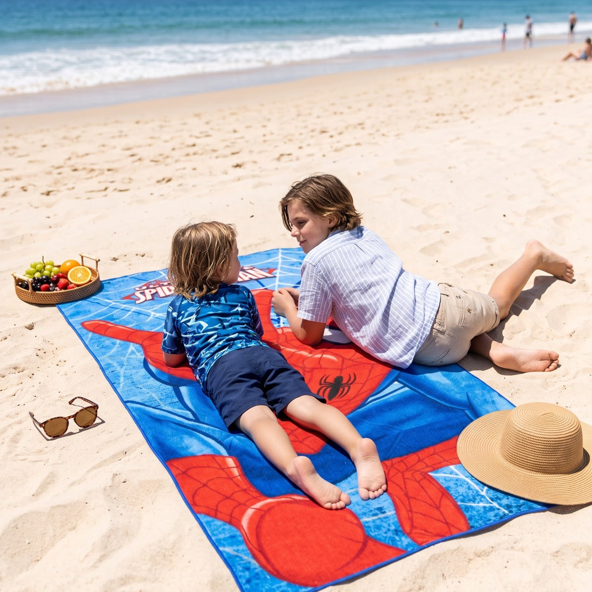 Spiderman Kids Cartoon Printed Microfiber Beach Towel - Royalratri