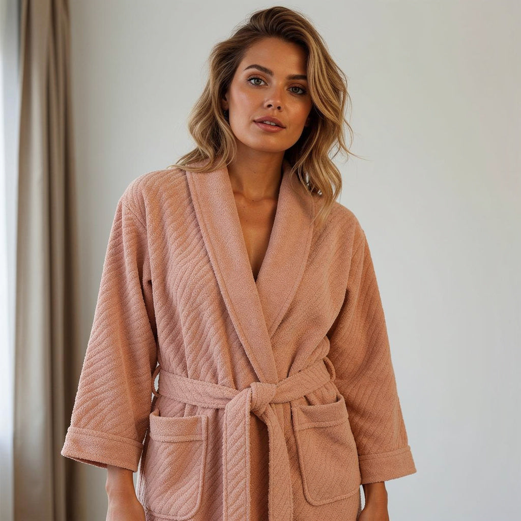 JACQUARD WATER PATTERN BATHROBE