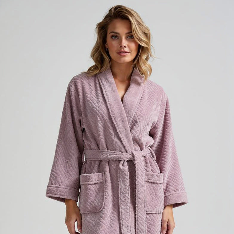JACQUARD WATER PATTERN BATHROBE