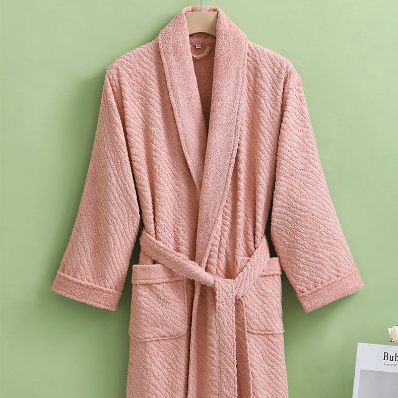 JACQUARD WATER PATTERN BATHROBE