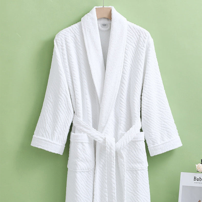 JACQUARD WATER PATTERN BATHROBE