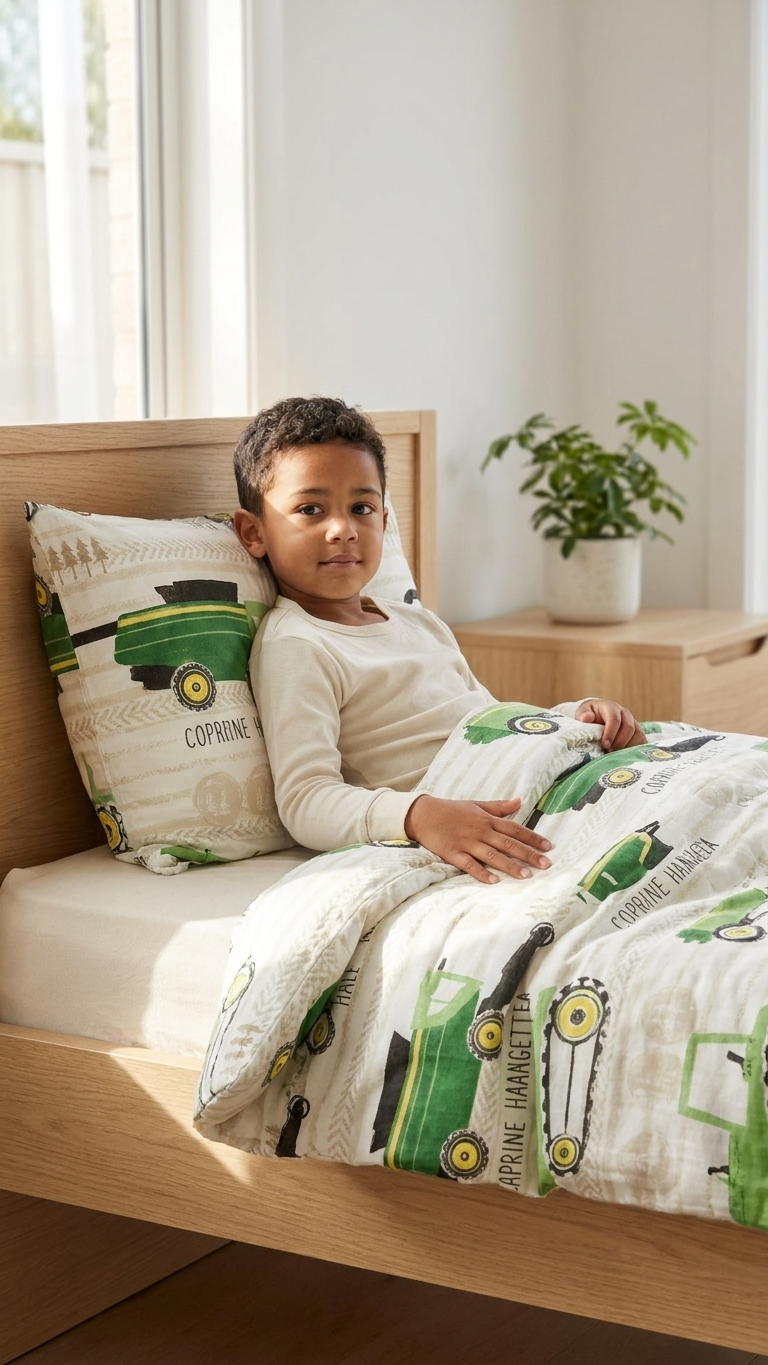 Kids Country Harvest Washed Quilt Cover Set Single