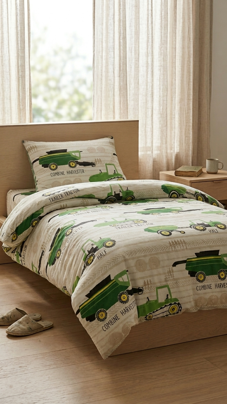 Kids Country Harvest Washed Quilt Cover Set Single